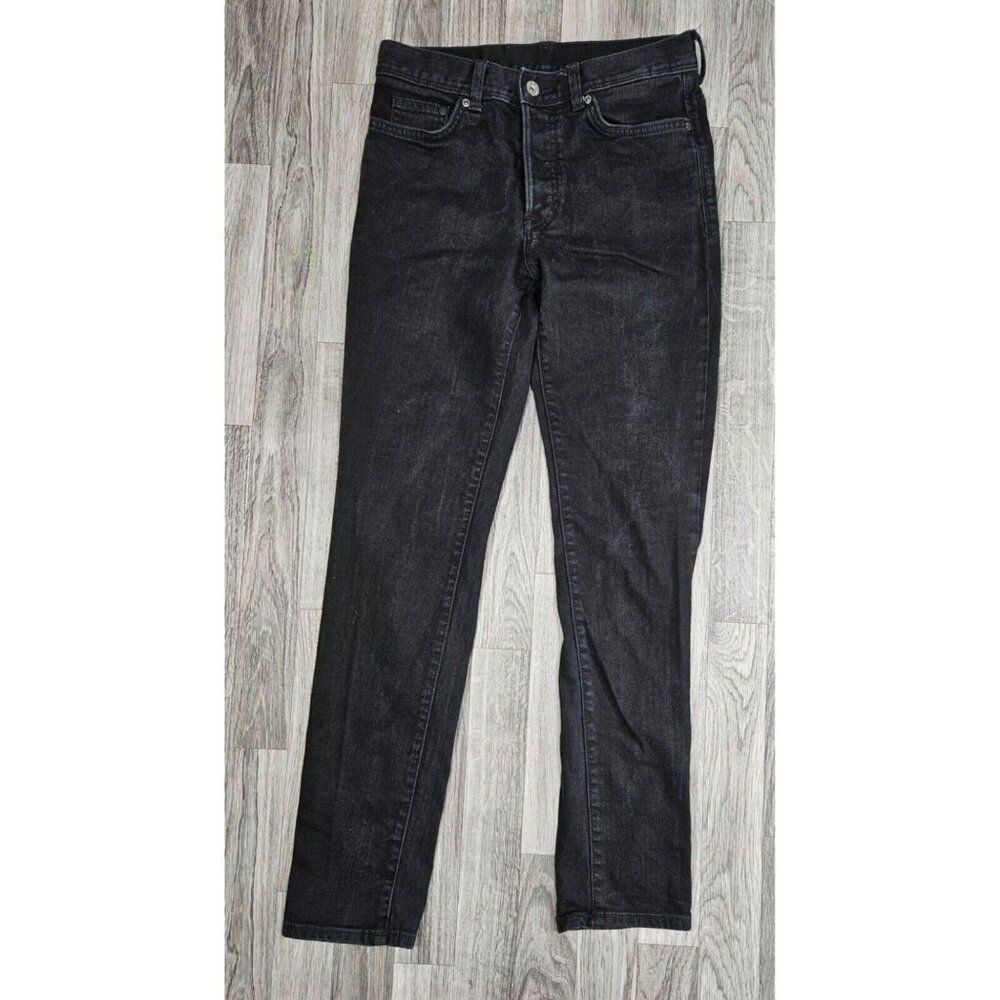 (3/$35) H&M Womens Size 29‎ Slim Button Fly Pockets Black Denim Jeans
